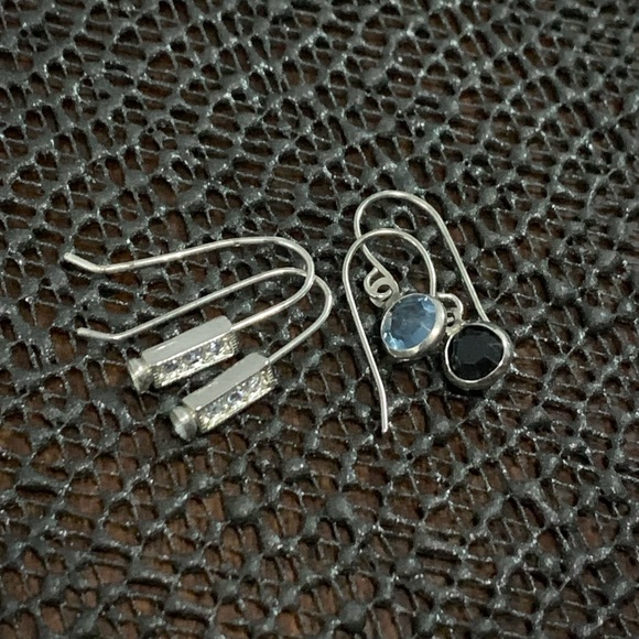 (2) Vintage Rhinestone Dangle Drop Style Earings Sets - Picture 1 of 3